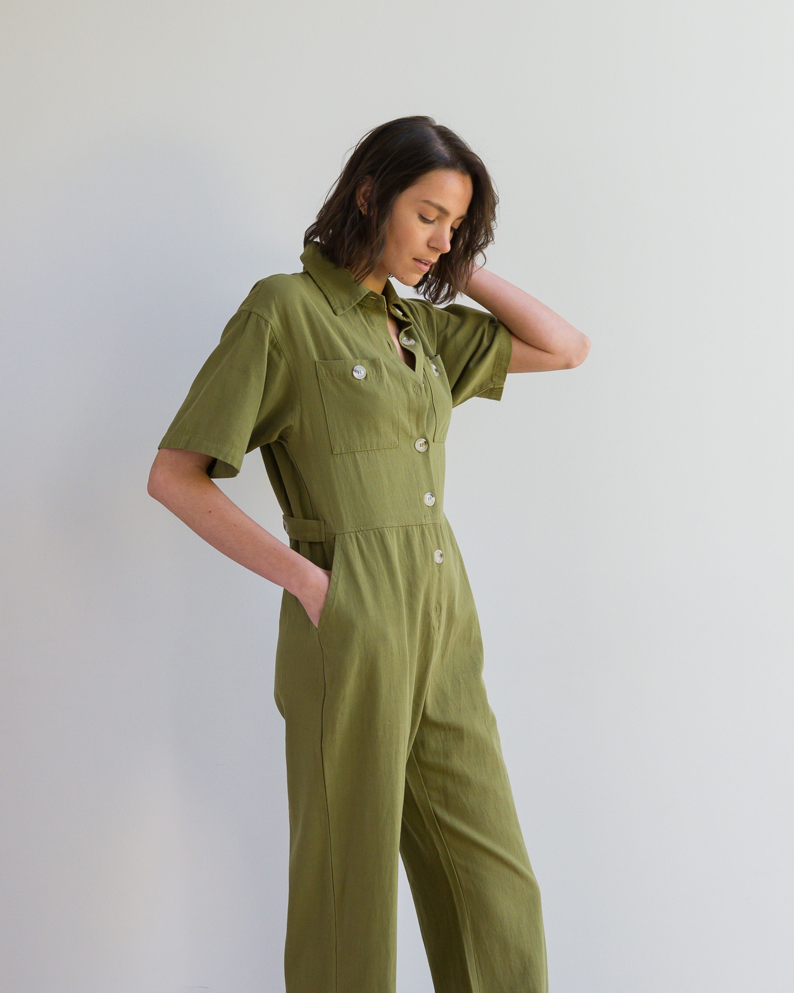 Riley Cotton Short Sleeve Jumpsuit The Maude Shop