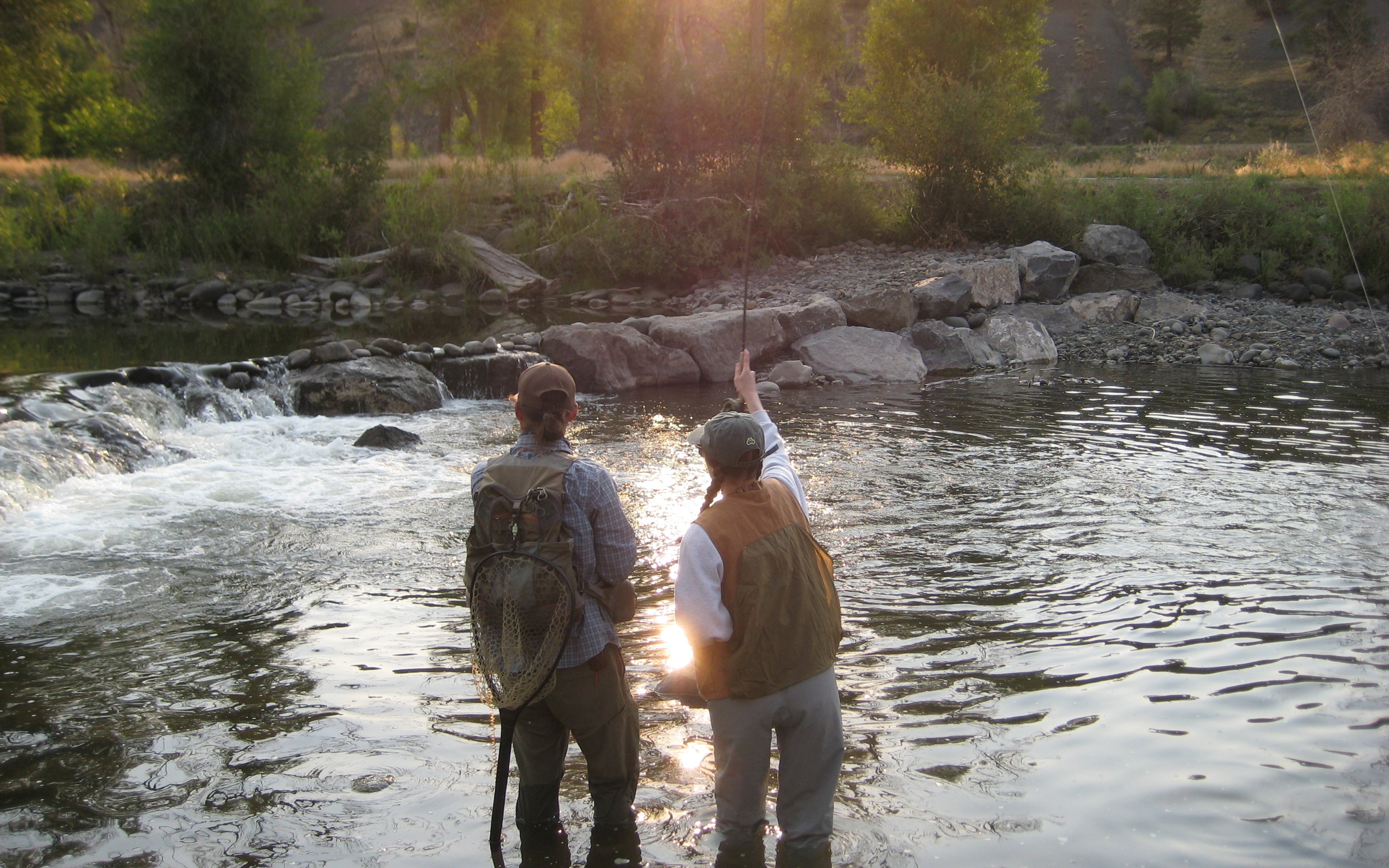 An angler casting on the San Juan River near Pagosa Springs