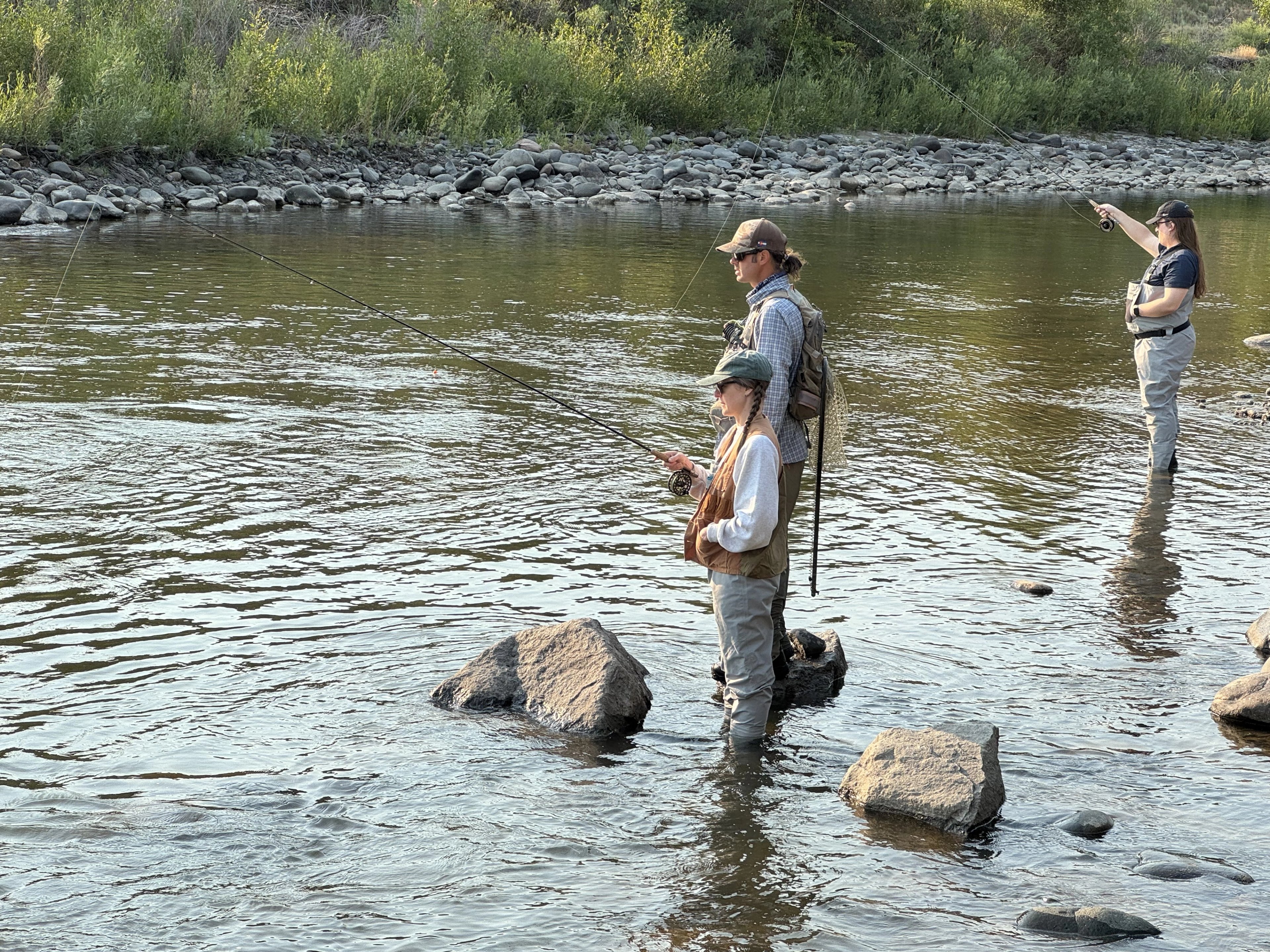 Happy anglers after a guided trout trip