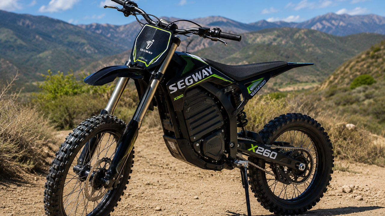 A rider on an off-road dirt bike.