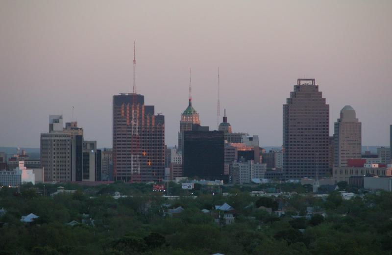 The San Antonio skyline viewed from the north.