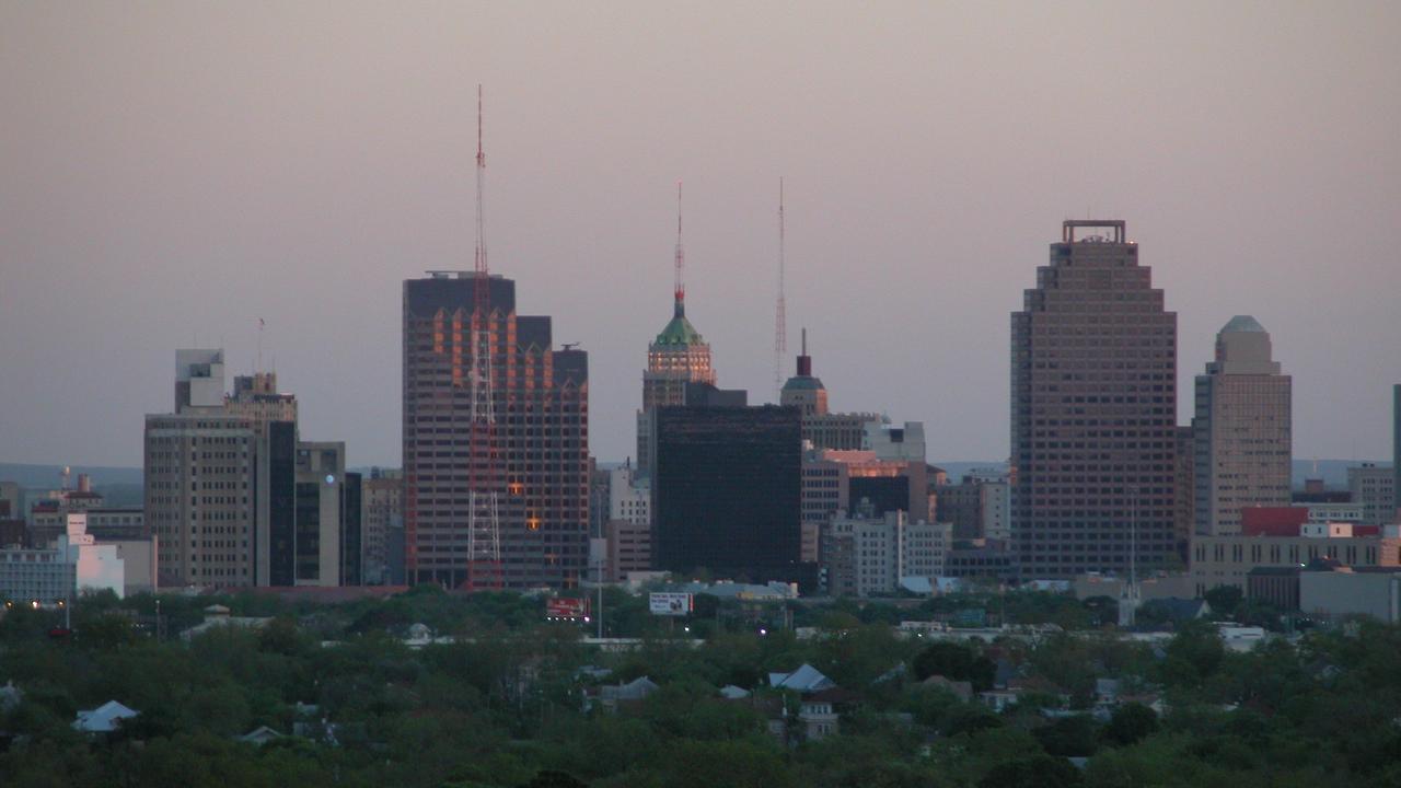 The San Antonio skyline viewed from the north.