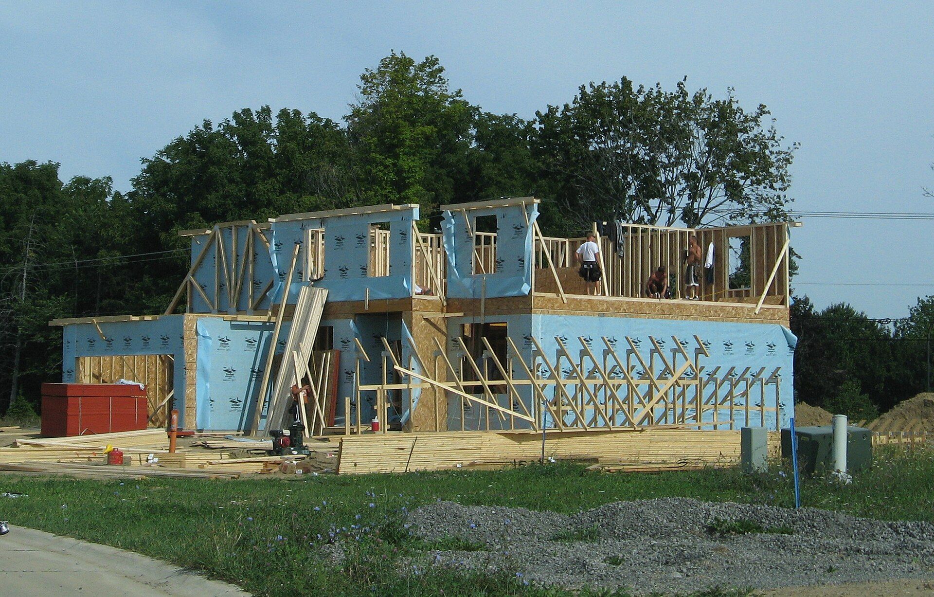New residential construction in a growing suburb.