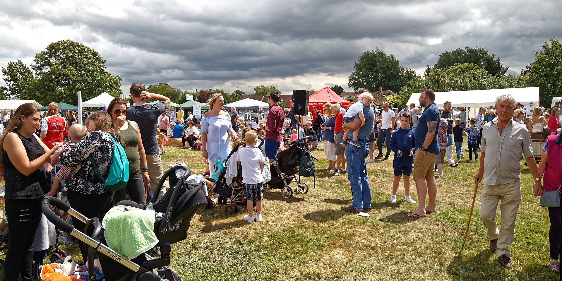People enjoying an outdoor community event.
