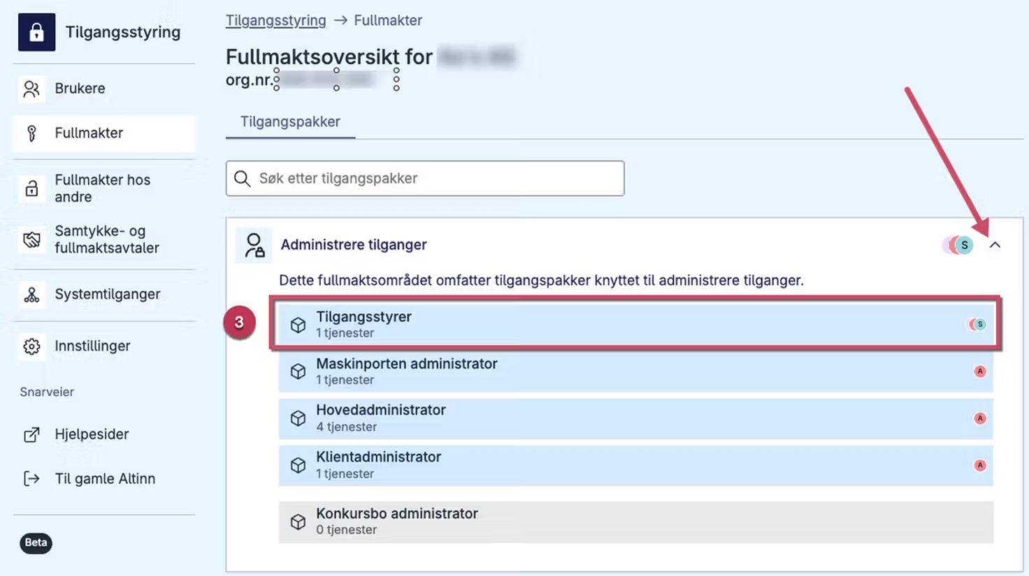Administrerende tilganger i Altinn