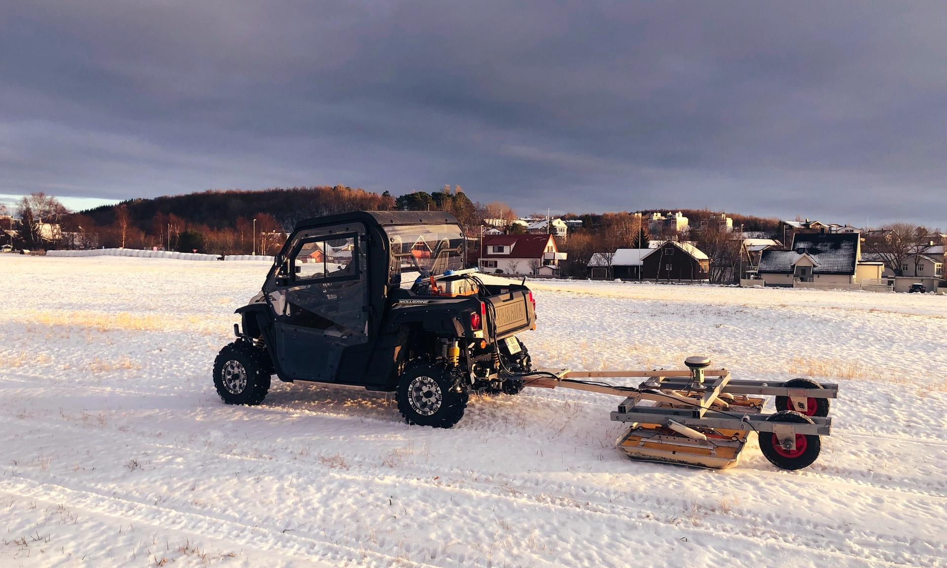 Car with Ground Sensor on snow