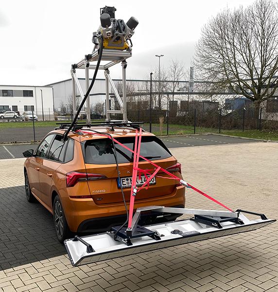 Car with a Mobile Mapping System and GPR Sensor