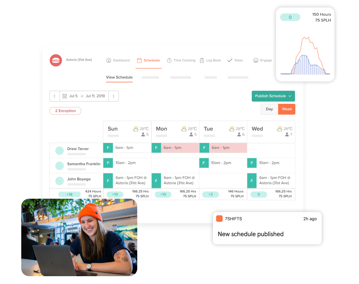 7shifts.com all in one management tool for restaurants screenshot
