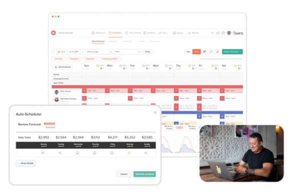 Restaurant auto scheduling tool for managers and operators.