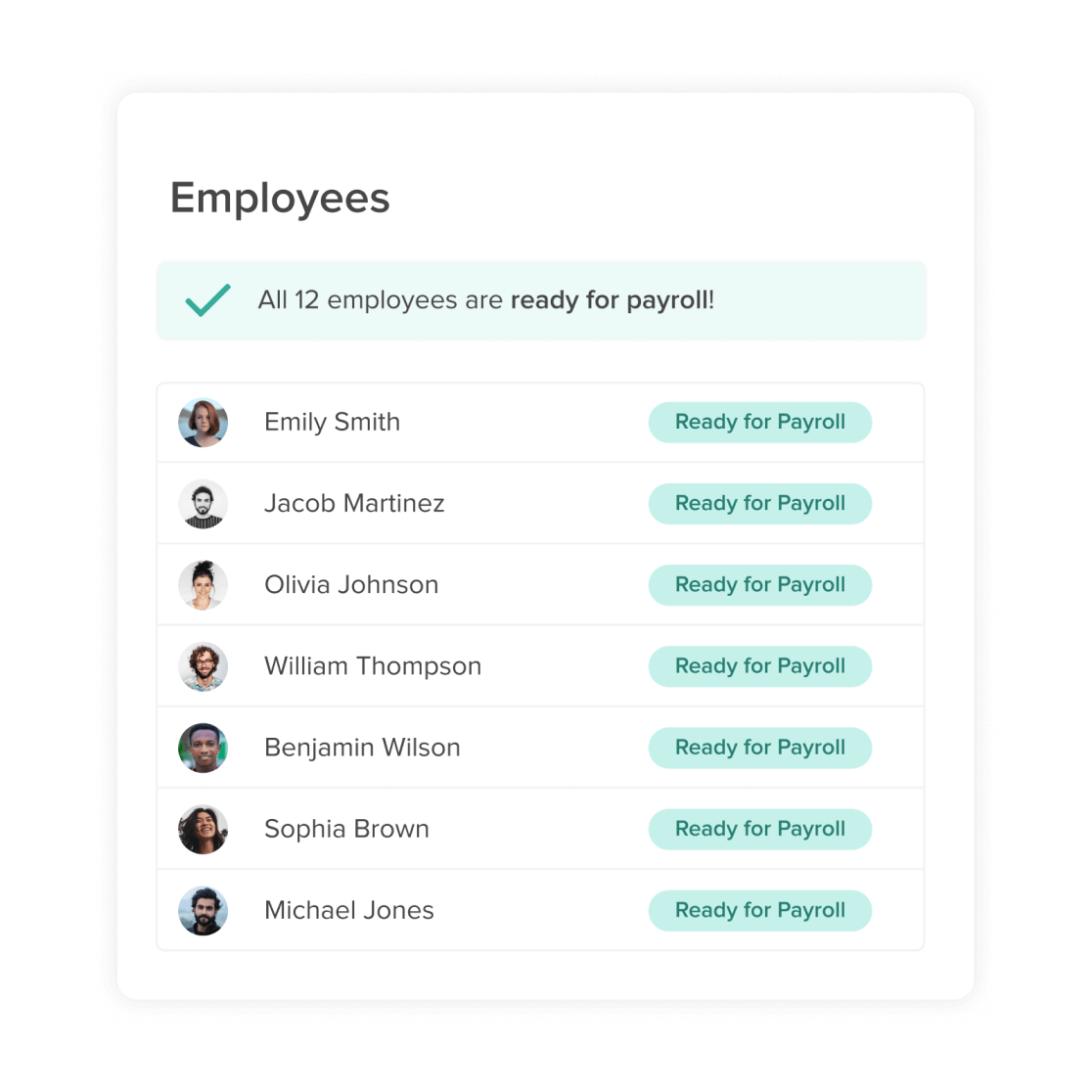 Image showing a comprehensive employee record management interface in the 7shifts app, including time-clocking, attendance, payroll, and other related features.