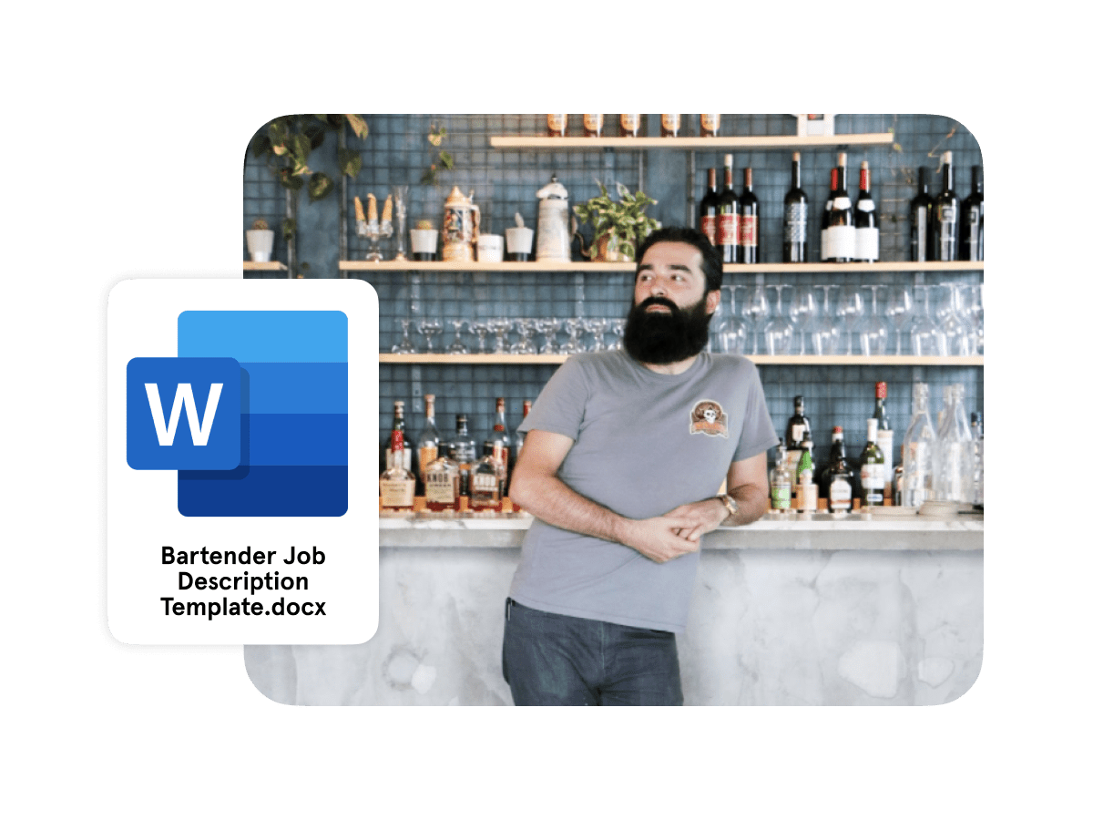 Restaurant Bartender Job Description Template