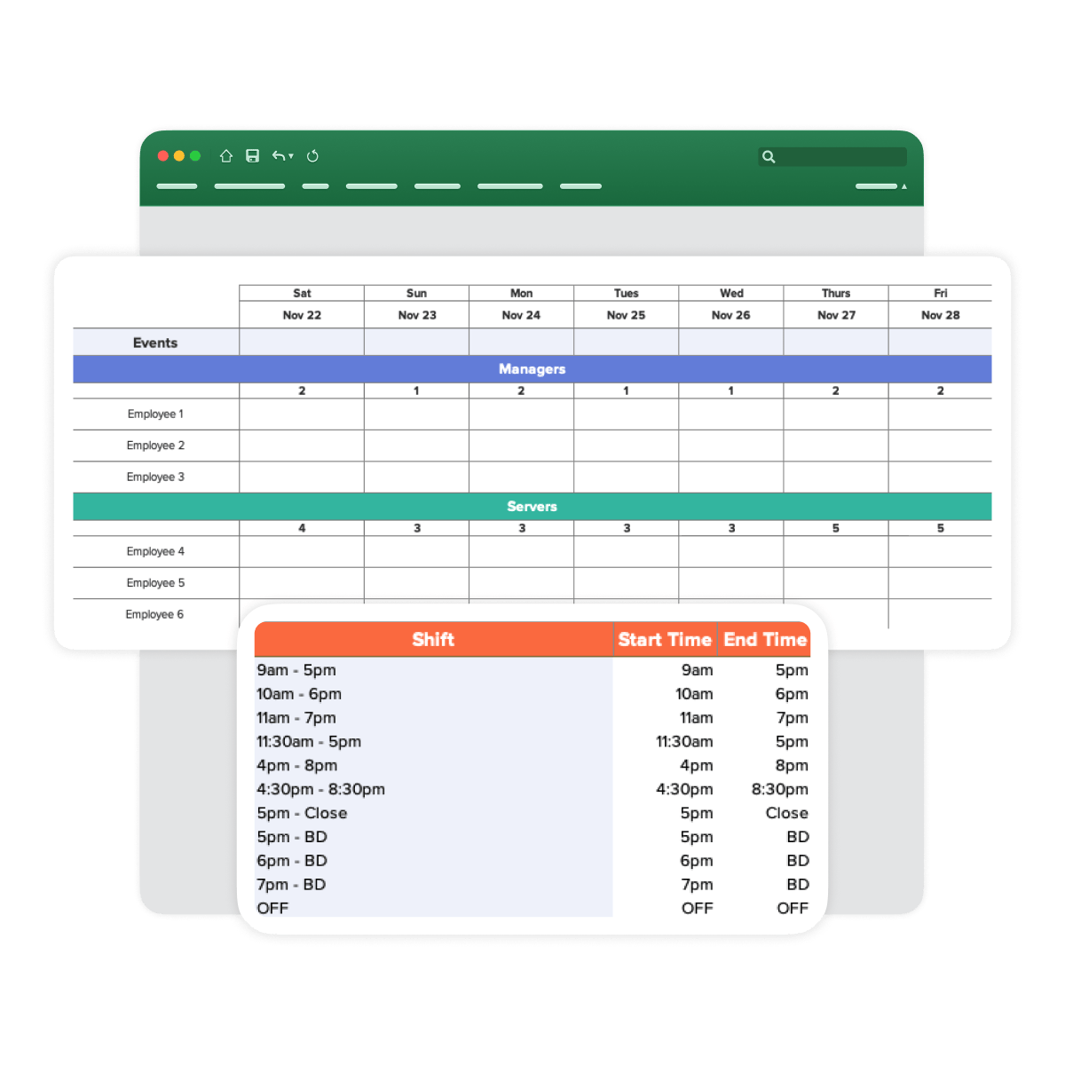 Free Restaurant Schedule Excel Template | 7shifts | 7shifts