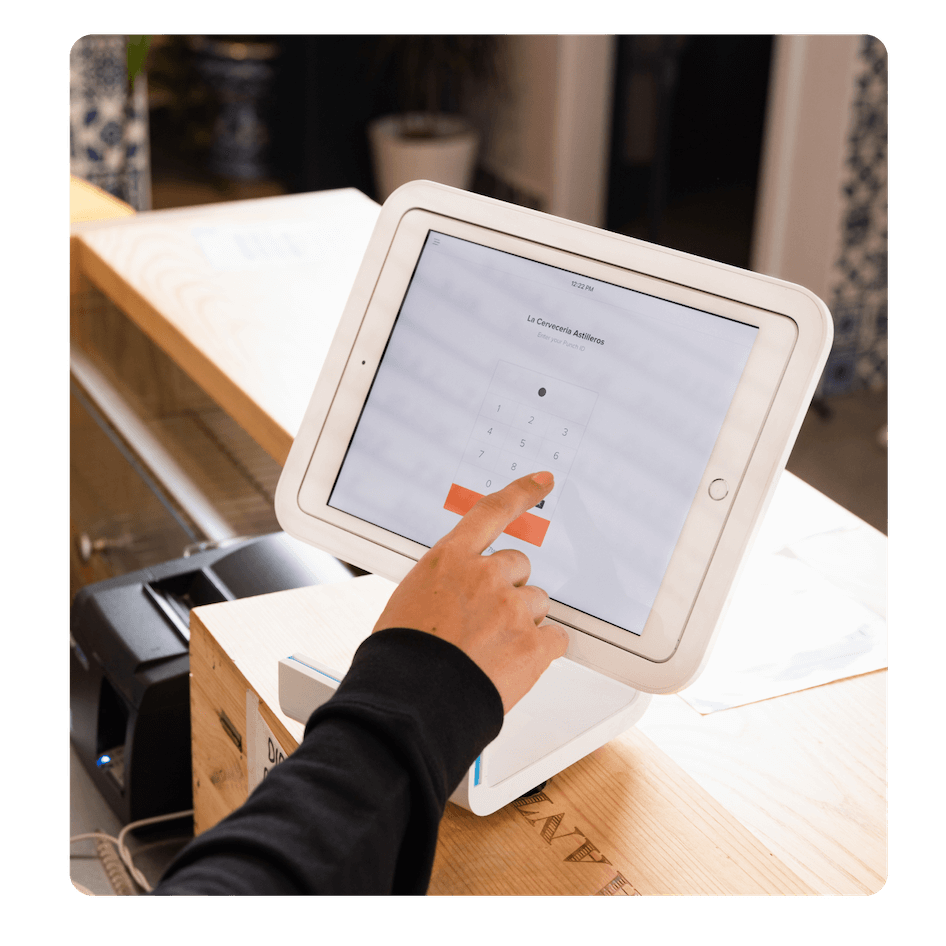 7shifts time clocking software on a tablet