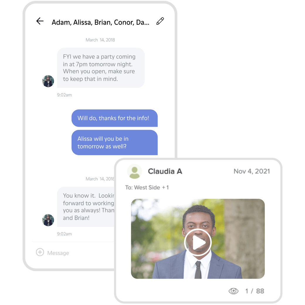 messaging and team communication for mobile devices
