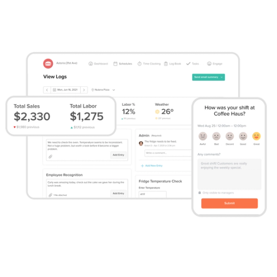 Operations data view on log book.