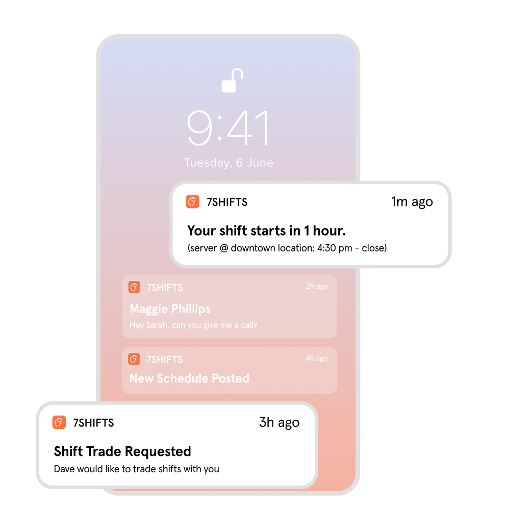 Shift team communication mobile notifications.