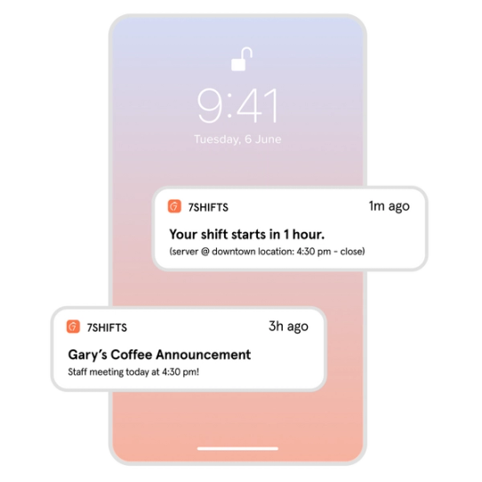 7shift shift notification and announcements
