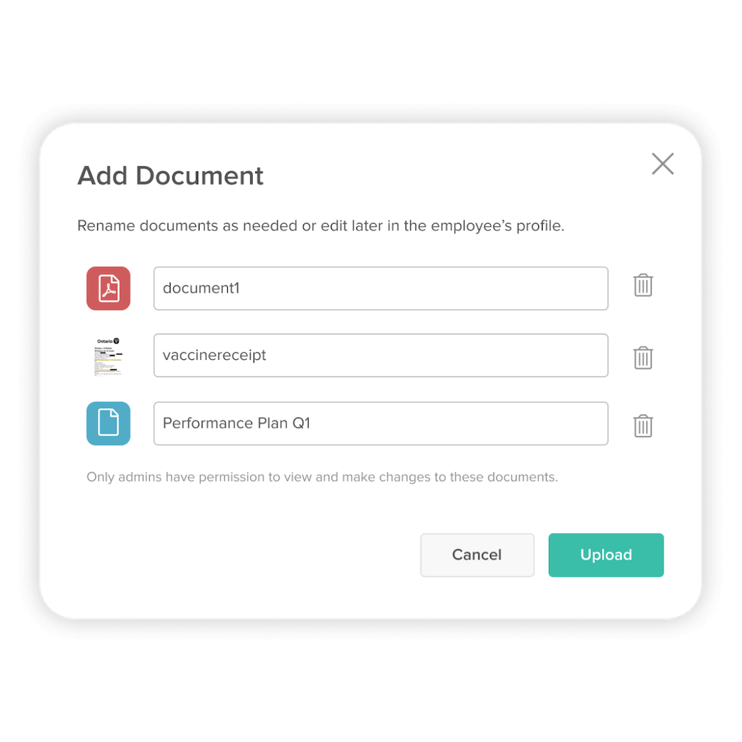 7shifts document storage product screen.