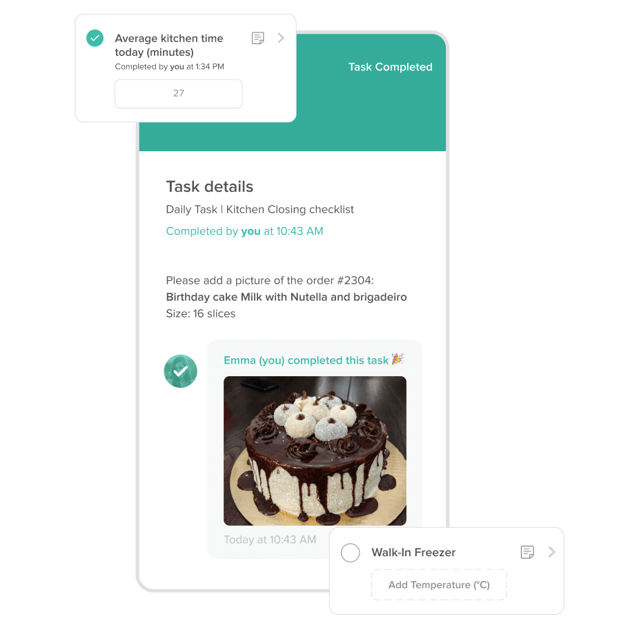 Task specific details for restaurant employee tasks.