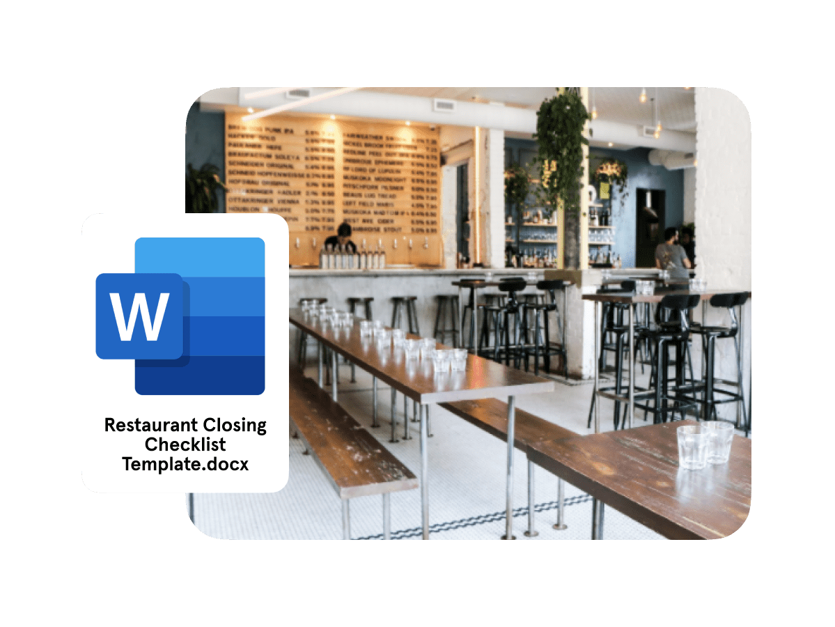 Restaurant Closing Checklist Template