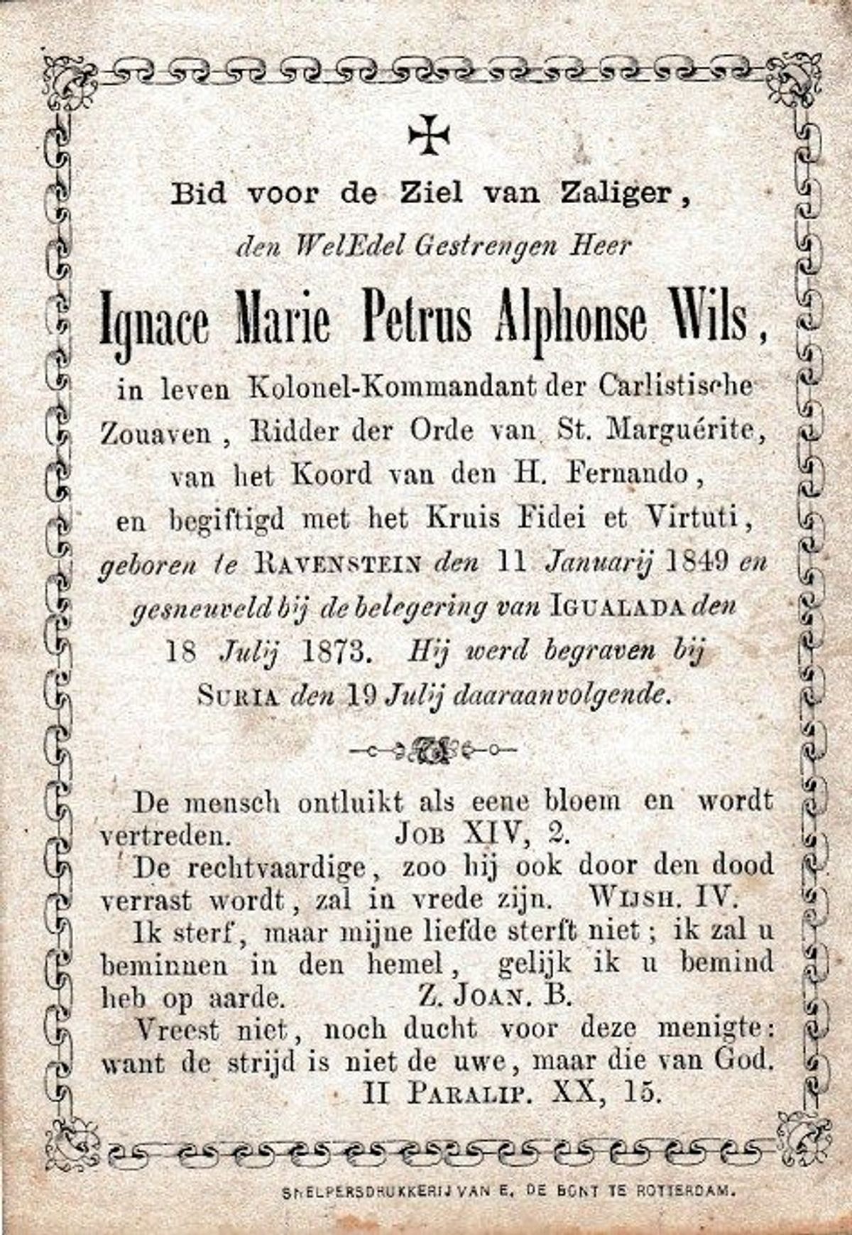 bidprentje van Ignace Wils