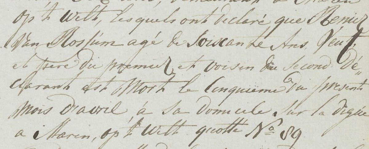 Afbeelding 23. Overlijden van Reinier van Rossum in 1811