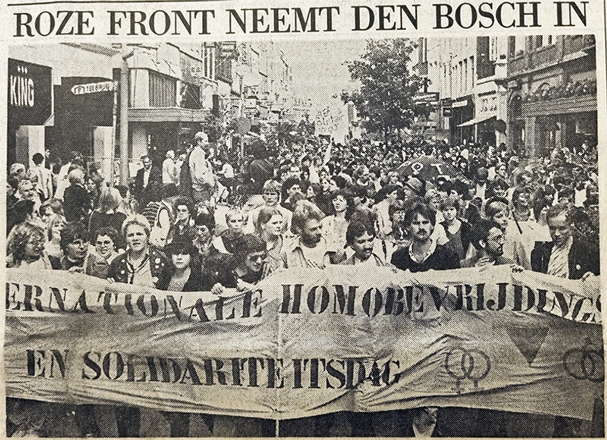"Roze front neemt Den Bosch in", 29 juni 1981. Bron: Brabants Dagblad