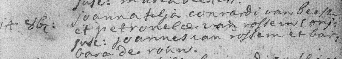 Afbeelding 11. Getuigen Joannes van Rossum en Barbara de Rouw, 1763