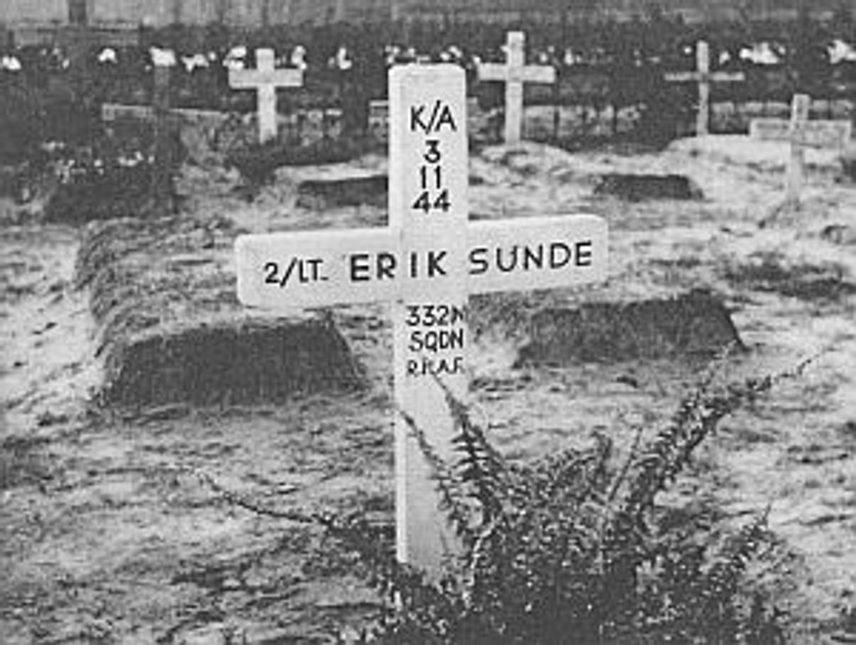 Roosendaal, tijdelijk graf van Erik Sunde