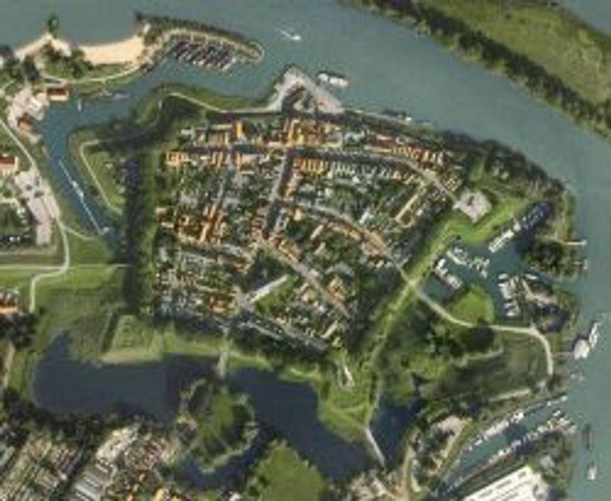 De oude vesting vanuit de lucht