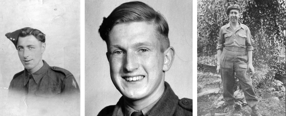 Drie soldaten, die in het poëziealbum hebben geschreven. Helaas is niet bekend wie wie is