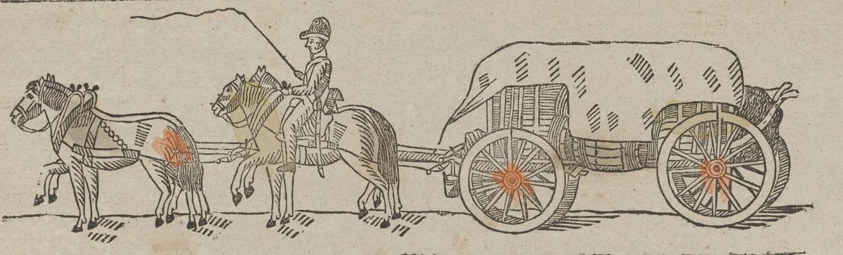 I.I. de Lanier, Paard en wagen, onderdeel van een legertrein, c. 1815-1850 (detail. Bron: Rijksmuseum nr. RP-P-OB-88.052. Publiek domein)