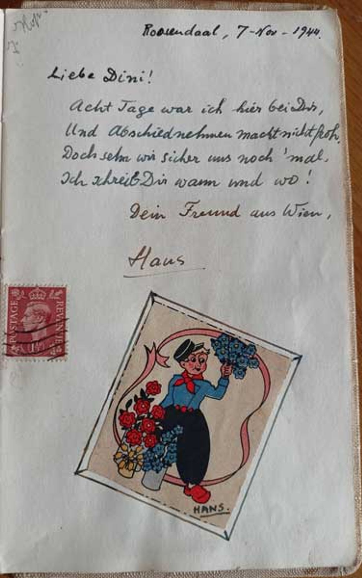 Bijdrage van Hans Klamper in het poëziealbum