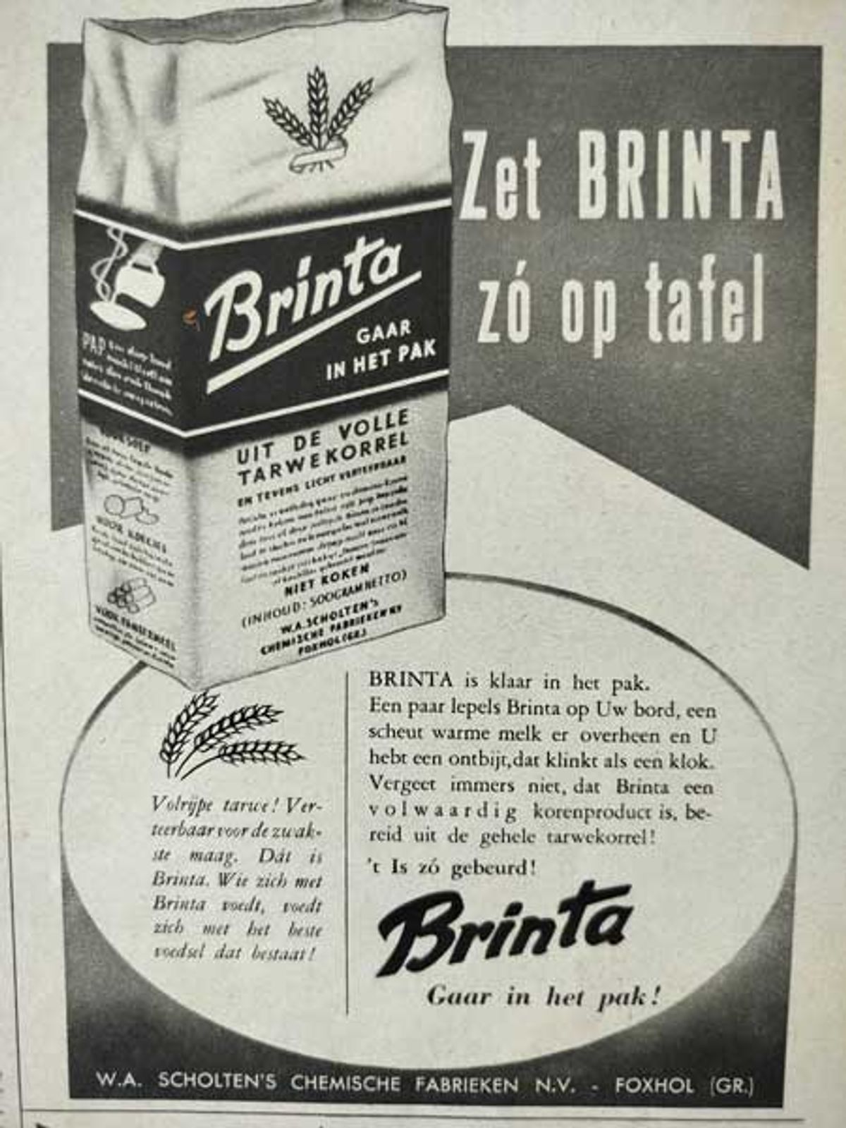 Advertentie van Brinta (bron: Katholieke Illustratie, 1949 week 4)