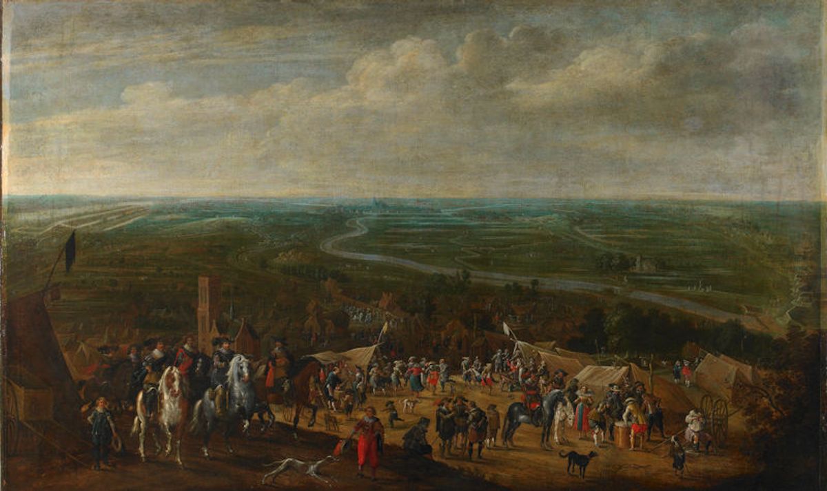 Prins Frederik Hendrik bij de belegering van 's-Hertogenbosch, 1629, geschilderd door Pauwels van Hillegaert, 1631 (klik voor vergroting)