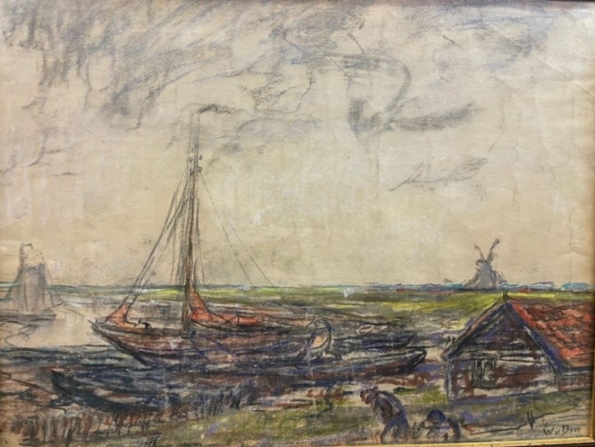De werf en de Antoniusmolen (© Willem van Dort sr.)