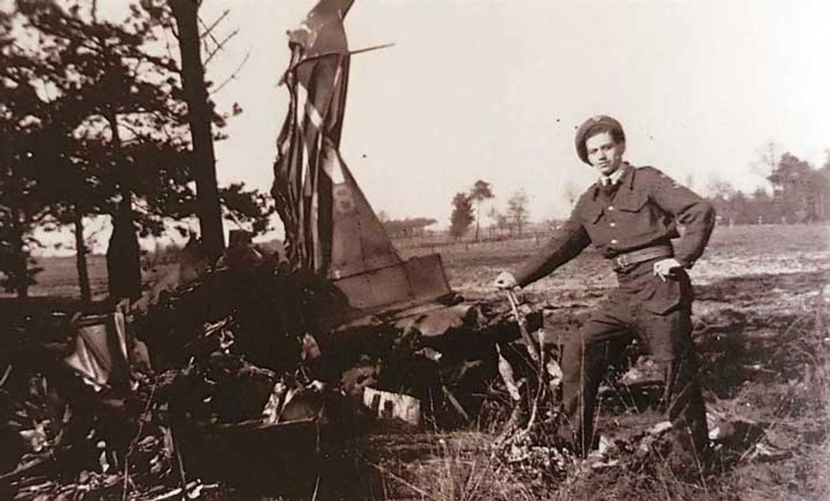 Jaan Jansen bij het wrak (coll. Kees v.d. Loo)