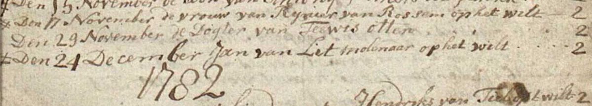 Afbeelding 14. Overlijden van Hermanna van Raeij in 1781