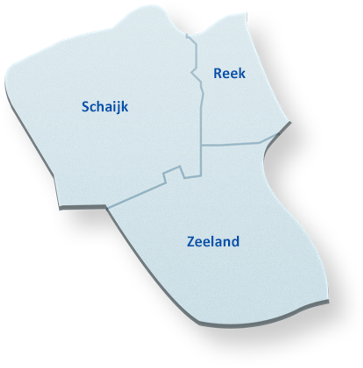 De voormalige gemeenten in Landerd