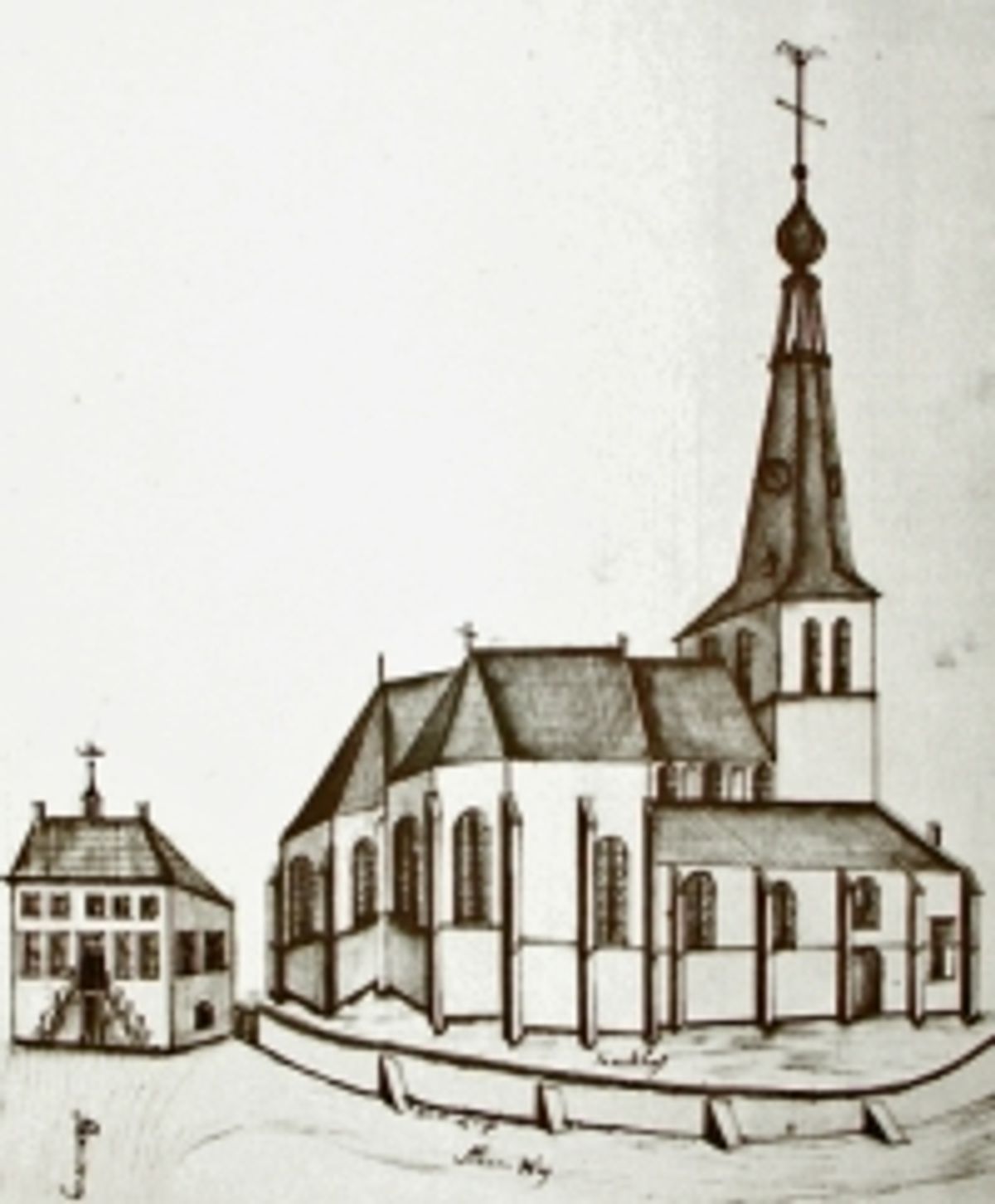 het oude raadhuis en de kerk