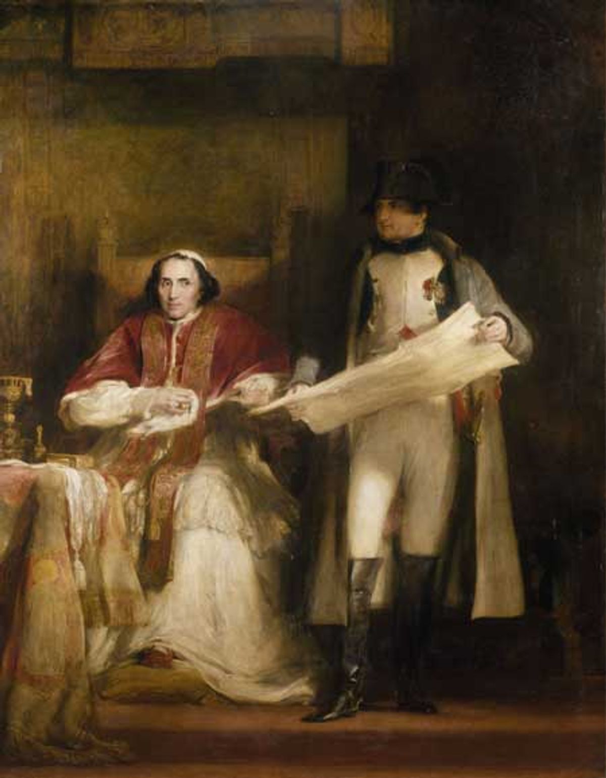 Napoleon en Pius VII in Fontainebleau