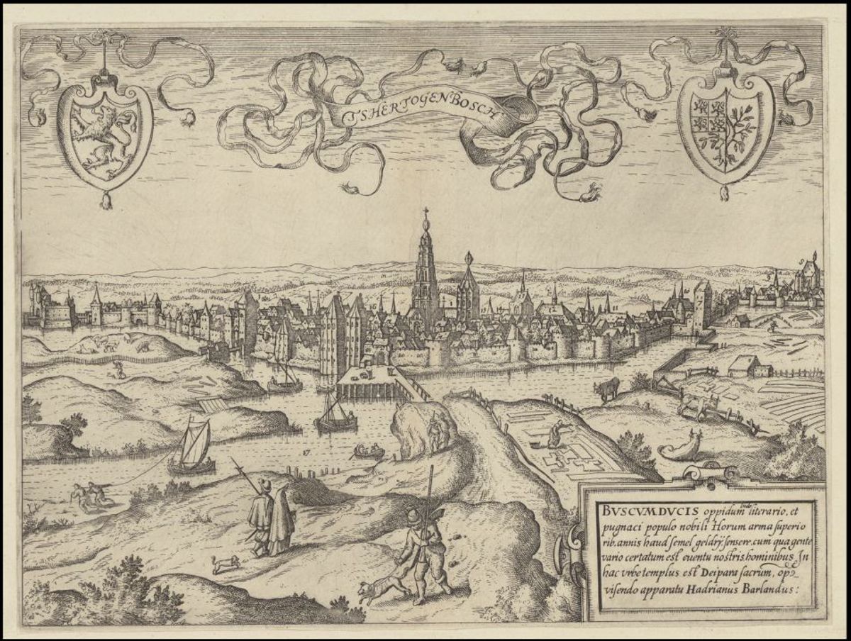 Gezicht op 's-Hertogenbosch in 1581 (bron: BHIC nr. 343-001604)