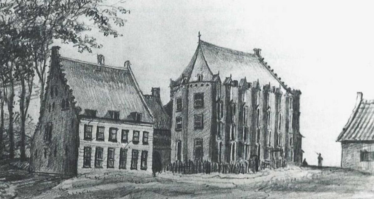 Schets klooster Sint-Catharinadal Breda, 1835. Bron: Stadsarchief Breda / Firma Schreurs (v/h firma Stutz) / 19600083
