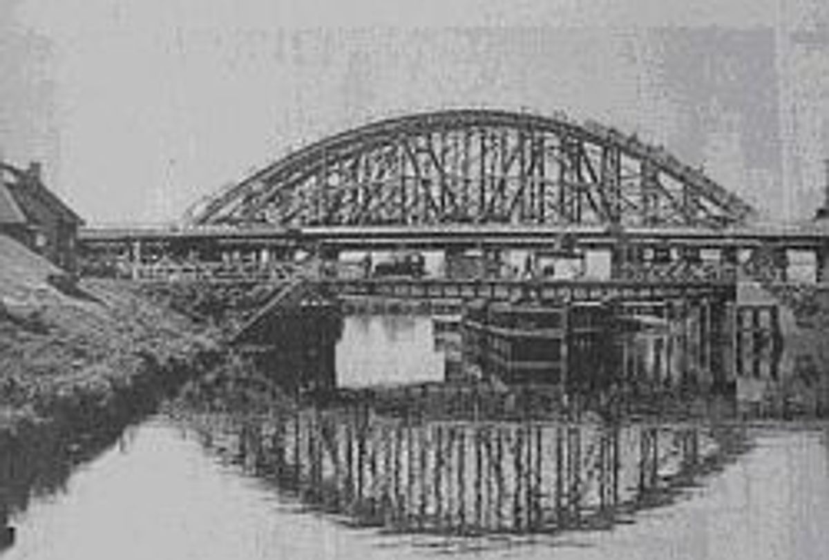 Boogbrug in aanbouw, 1936