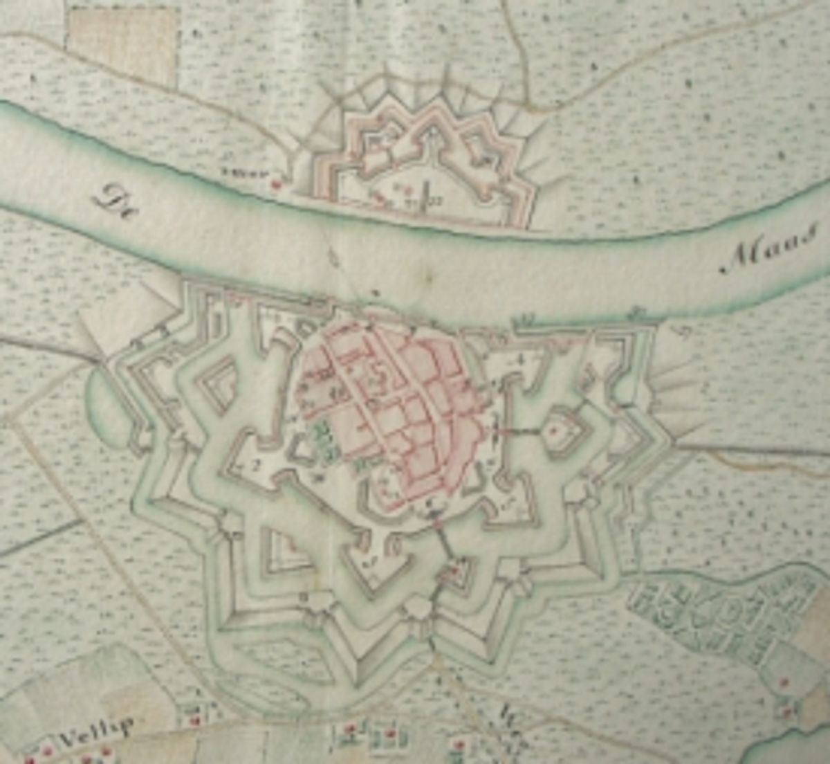 Grave met de verdedigingswerken van Menno van Coehoorn