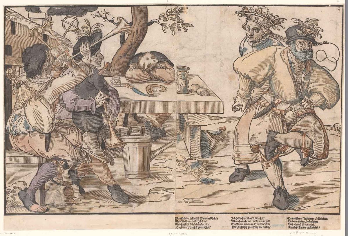 Anoniem, Boerenbruiloft, 1590 (bron: Rijksmuseum Amsterdam nr. RP-P-2018-2869. Publiek domein)
