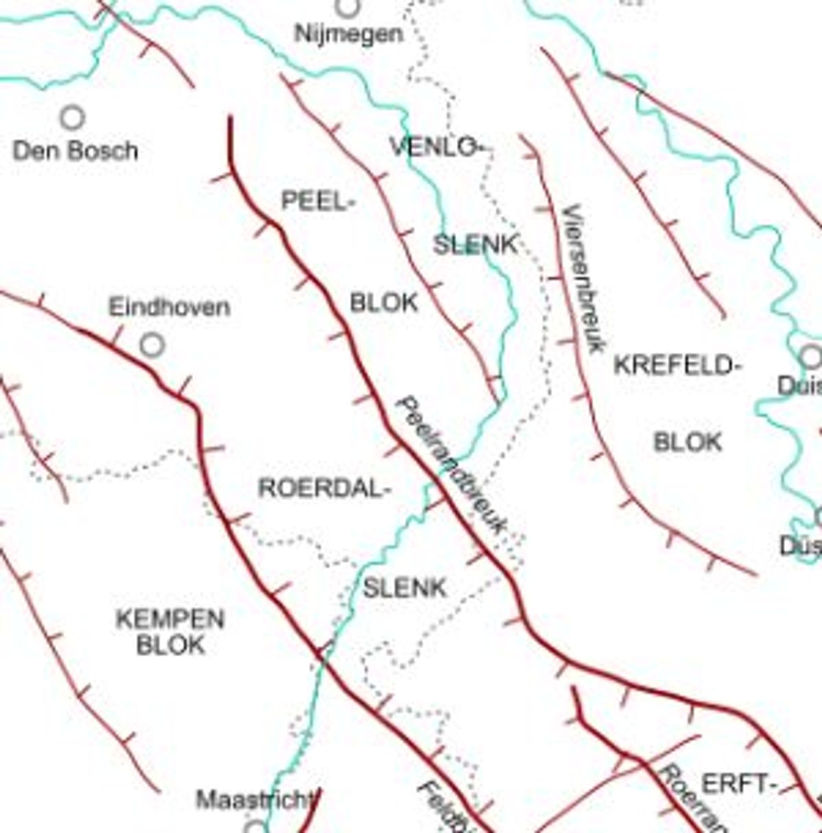Overzicht van de Peelrandbreuk