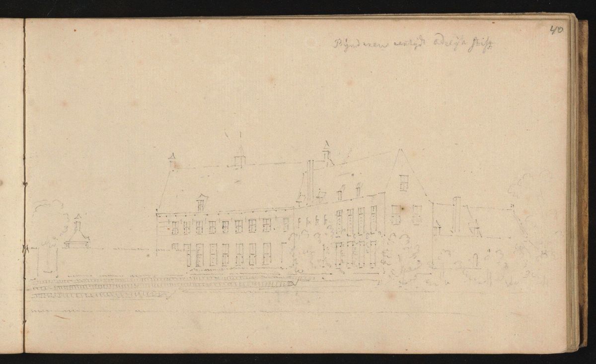 Voormalig klooster Binderen in de 18e eeuw (bron: Rijksmuseum nr. RP-T-1918-230A-40(R)