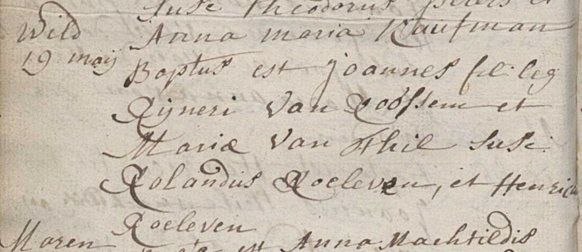 Afbeelding 22. Doop van Joannes zoon van Rijnier van Rossum en Maria van Thiel, 1790