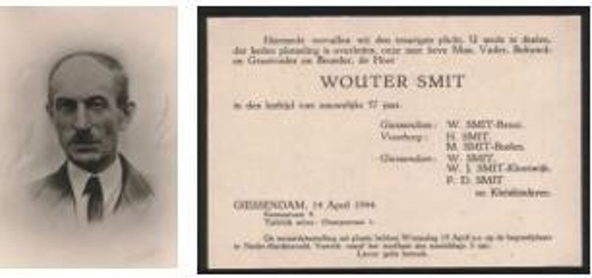 Gedachtenisprentje van Wouter Smit